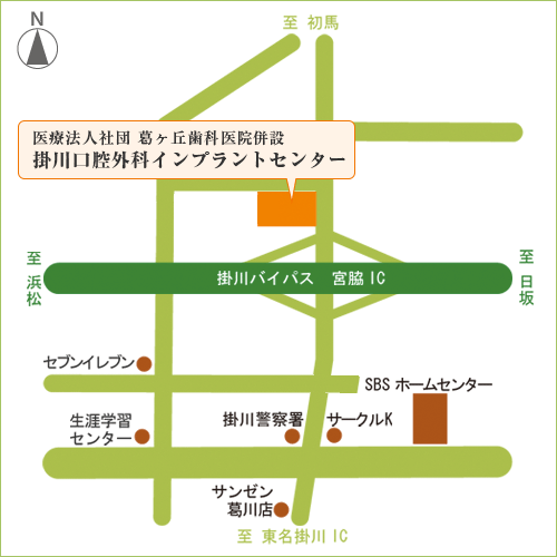 掛川口腔外科インプラントセンター　アクセス地図